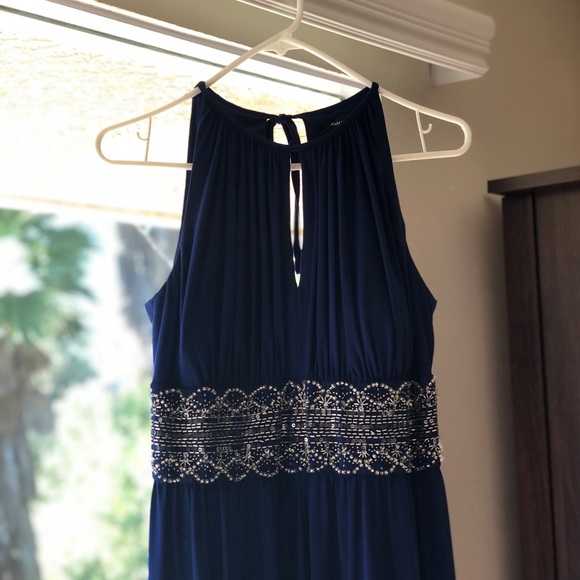 Fancy detailed navy blue dress - Picture 2 of 4